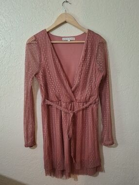 allison & kelly Dusty Rose Polka Dot  Dress